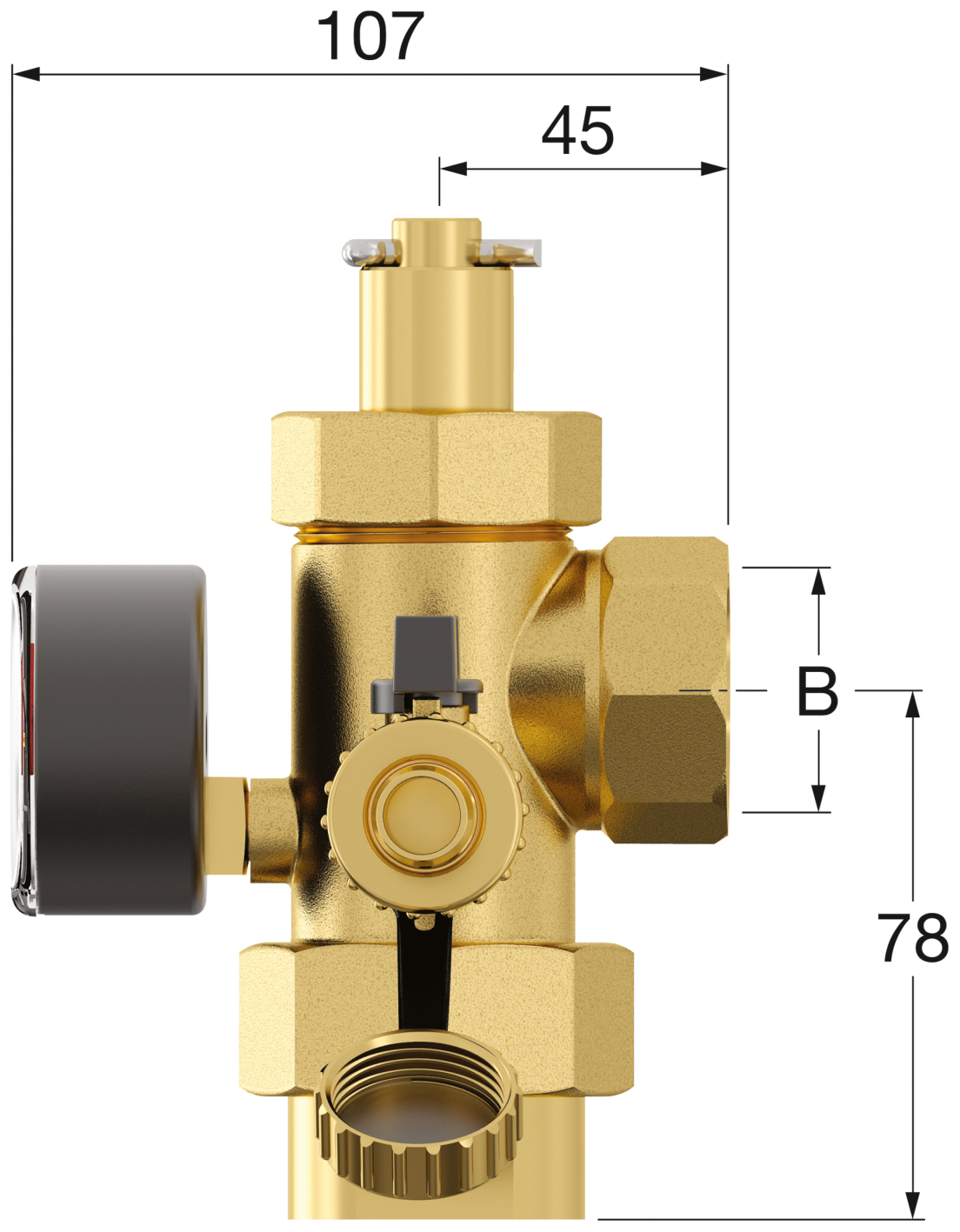 Flamco Anschlussgruppe Flexcon 1 mit Manometer und Absperrventil