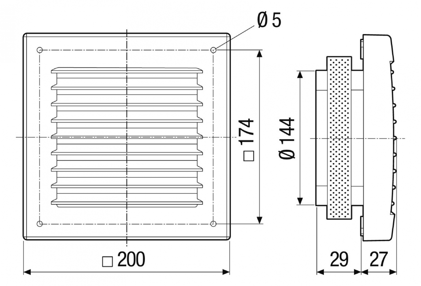 Maico Außengitter SG 150/1 zur Be- und Entlüftung, DN 150, weiß 0059.0997 - Bild 2