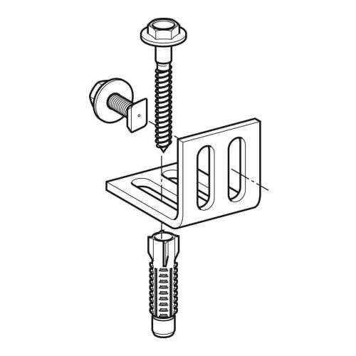 Geberit GIS Montagewinkel 75x55 mm verzinkt 461.002.00.1 mit Drehrastbolzen - Bild 3