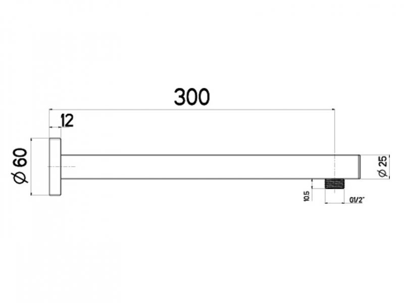 Nikles XL Brausearm Quadro 300mm verchromt